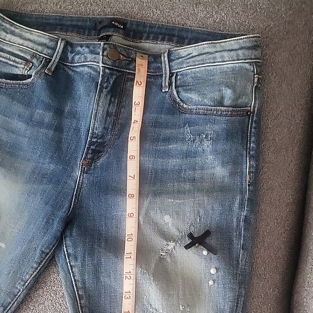 Aqua Light Blue Embellished Skinny Jeans - Picture 7 of 8
